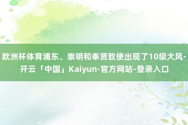 欧洲杯体育浦东、崇明和奉贤致使出现了10级大风-开云「中国」Kaiyun·官方网站-登录入口