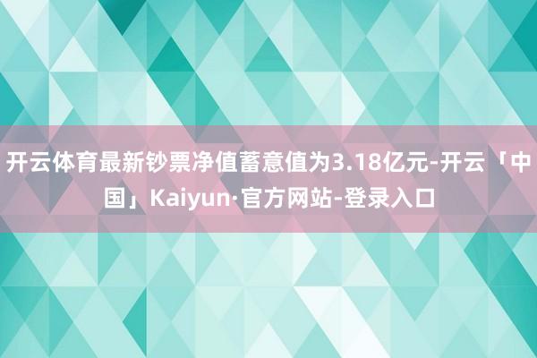 开云体育最新钞票净值蓄意值为3.18亿元-开云「中国」Kaiyun·官方网站-登录入口