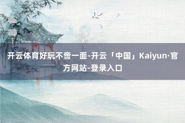 开云体育好玩不啻一面-开云「中国」Kaiyun·官方网站-登录入口