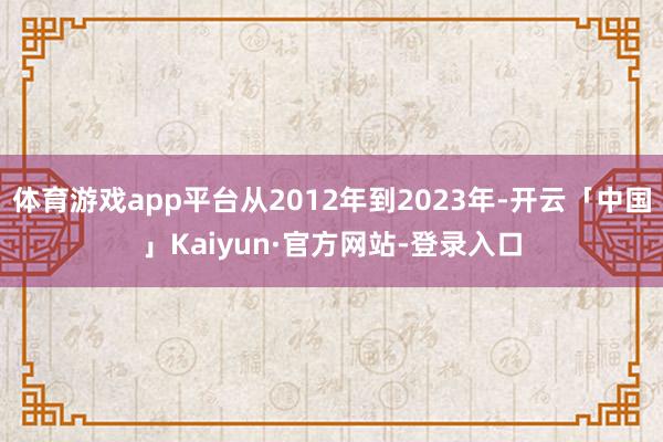 体育游戏app平台从2012年到2023年-开云「中国」Kaiyun·官方网站-登录入口